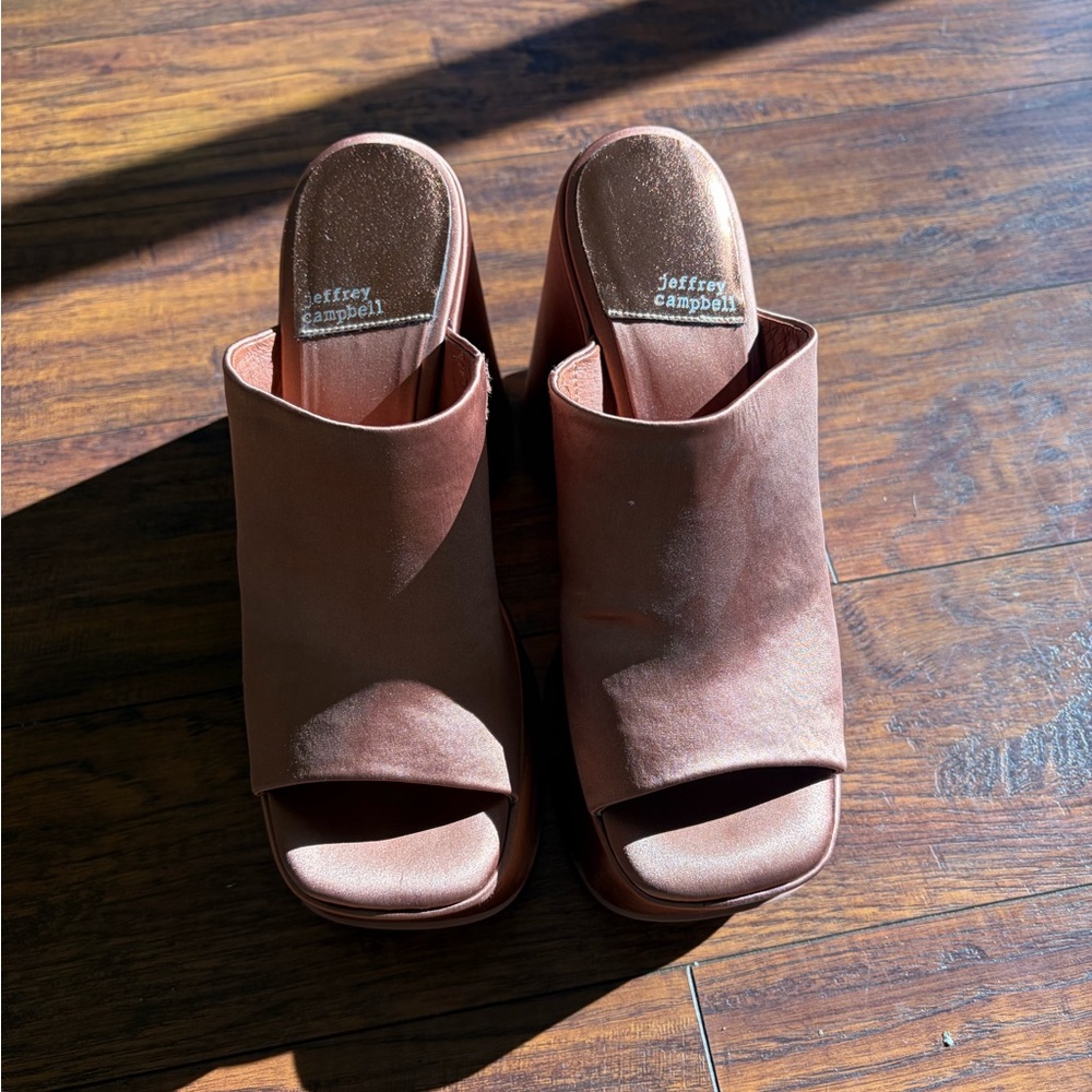 Jeffrey Campbell Chocolate Brown Open-Toe Mules